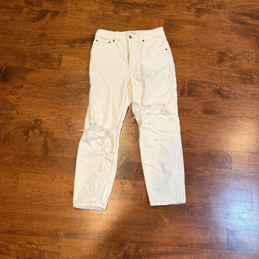 Abercrombie & Fitch Cream High Rise Jeans